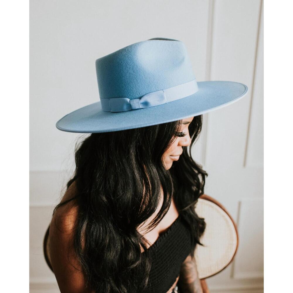 Lack Of Color Powder Blue Wide Brim Fedora
